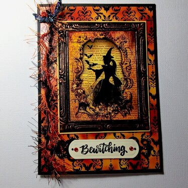 Pretty Gothic Witch Halloween card