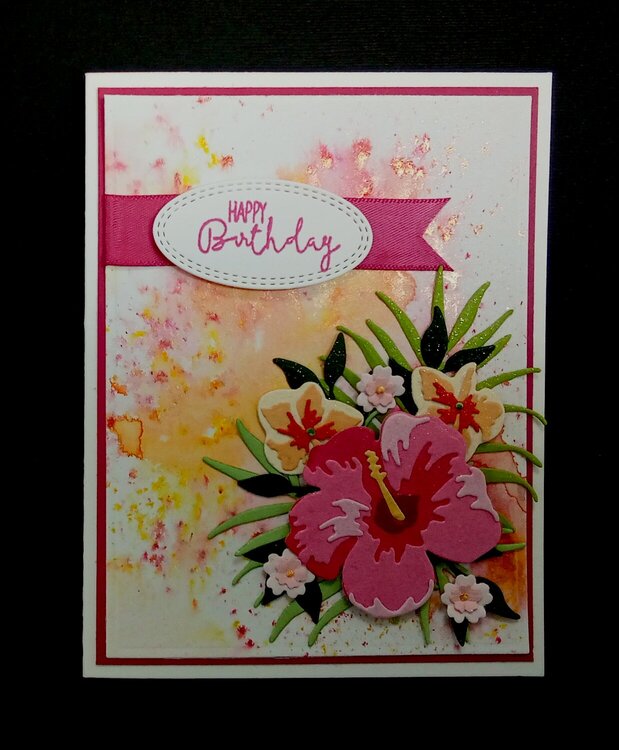 Tropical Hibiscus Birthday Card