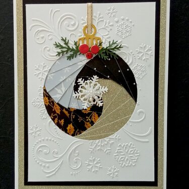 Iris fold Christmas Ornament Card