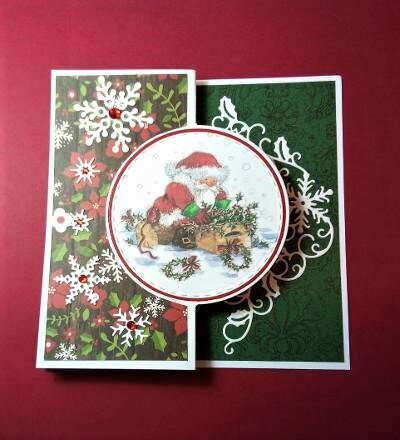 Santa&#039;s Gifts, vertical fold card