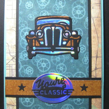 "You're a Classic" car card for a guy