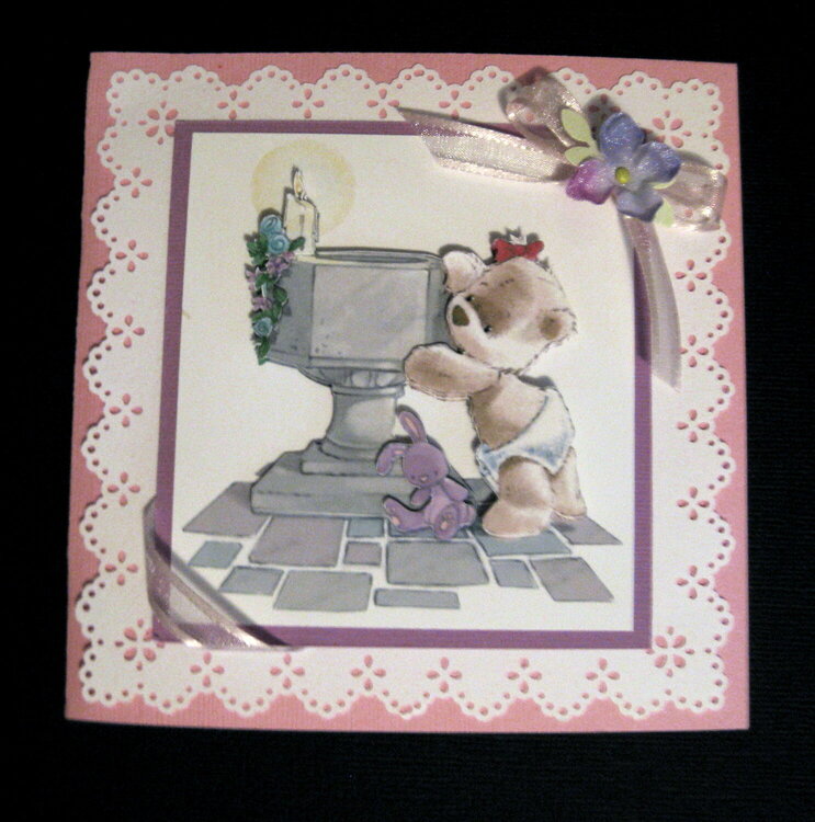 Baby girl Baptism Card