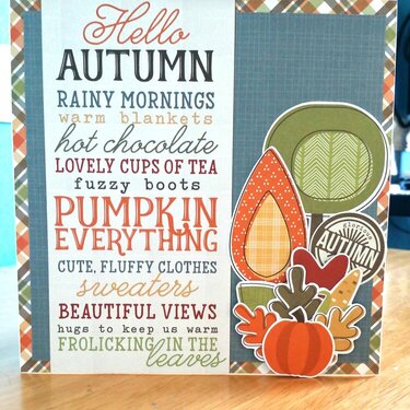 Fall Card using Simple Stories Hello Fall