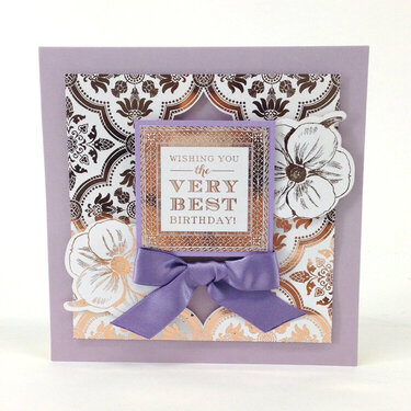 Lovely Lavender Gold Foil Sentiment Card