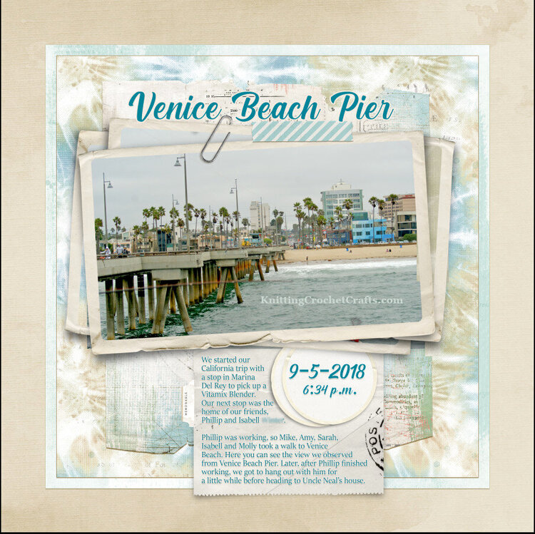 Venice Beach Pier Digital Scrapbooking Layout