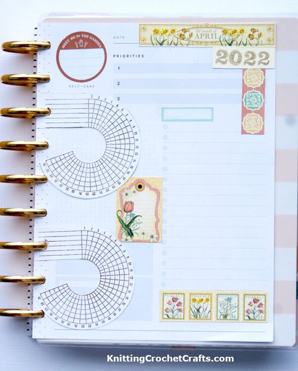 April 2022 Discbound Planner Layout Featuring Graphic 45 Papers From the Time to Flourish Collection