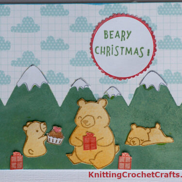 Beary Christmas Card Featuring Lawn Fawn Stamps, Papers &amp; Stencil