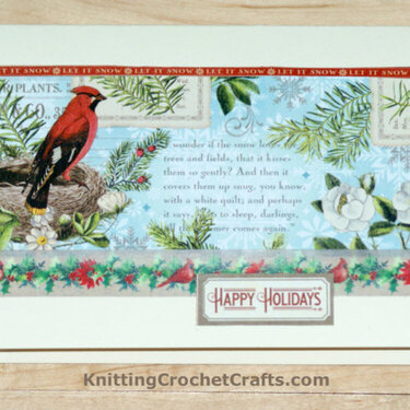 Cardinal Christmas Card Featuring Graphic 45 Papers From the Time to Flourish Collection
