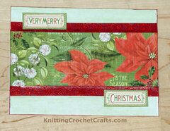 Very Merry Christmas Card With Poinsettia Design and Time to Flourish Papers