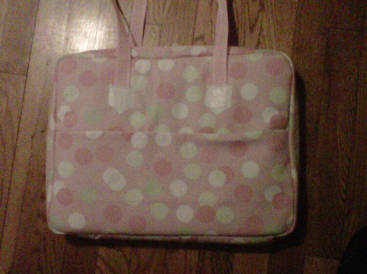 Laptop Bag-Pink with Dots