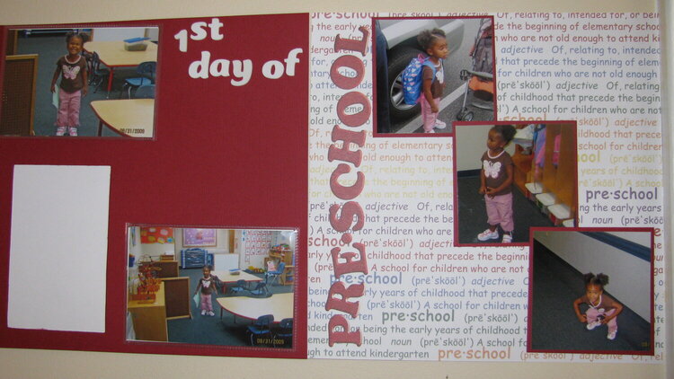 1st day of Preschool-PK3