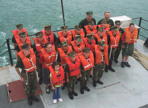 Young Marines on a Sea Cadet River Cruise