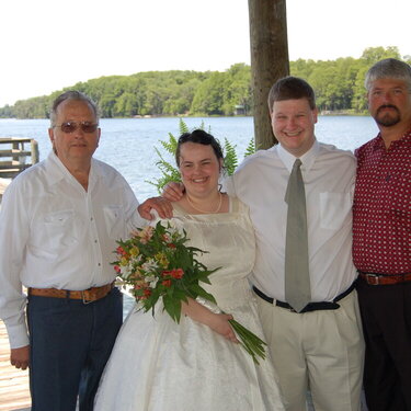 Bride &amp; Groom with the Dads