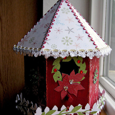 Cottage Christmas Altered Birdhouse