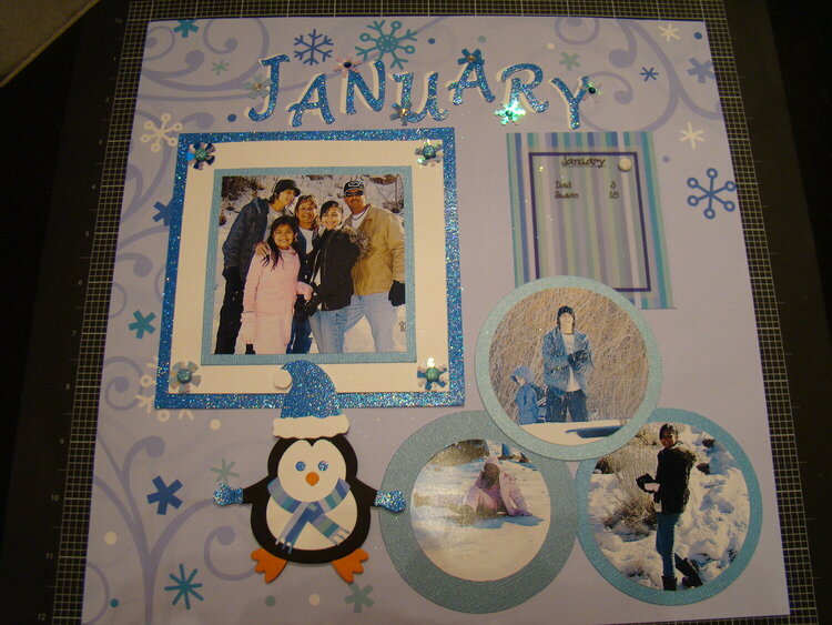 January layout for my Calendar Shadow Box