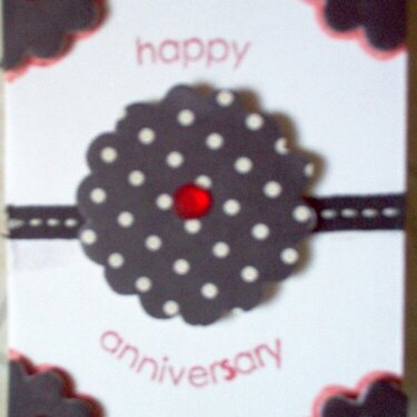 Black, White and Red Happy Anniversary card