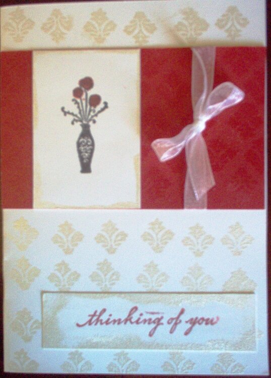 Thinking of You embossed card