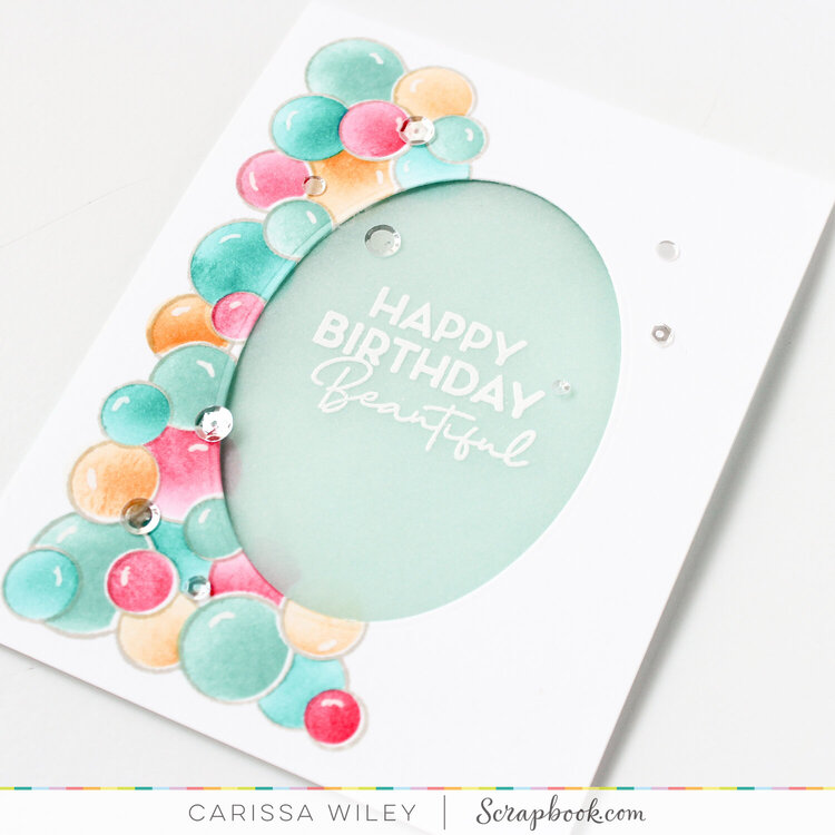 Party Ballon Garland Vellum Window Birthday Card