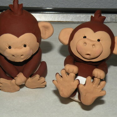 polymer clay baby monkeys