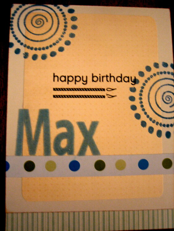 Birthday Card for little Max