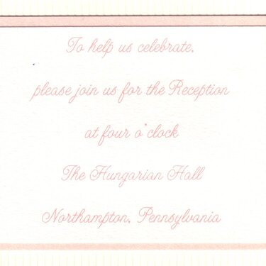 Wedding Reception Card