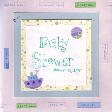 Baby Shower Guest Book Cover Page