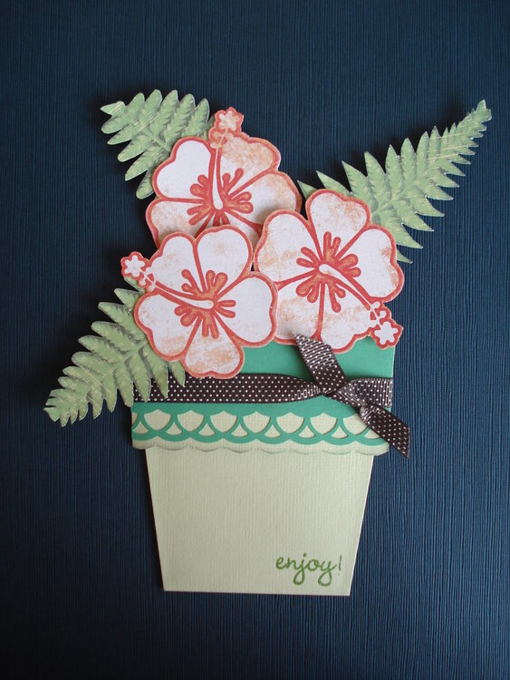 Hibiscus flower pot card