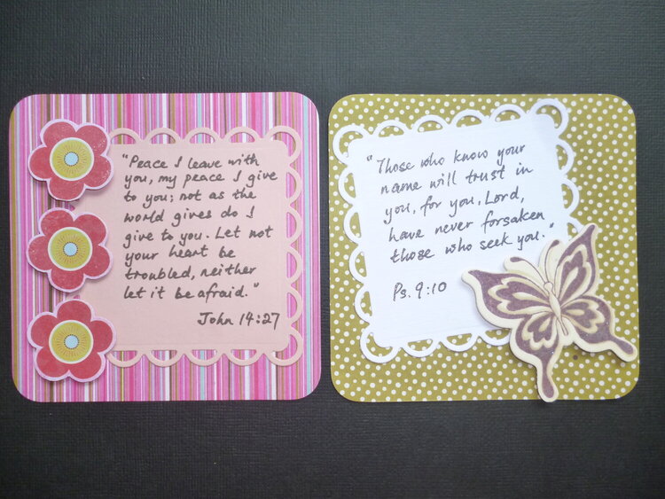 Bible verse / quotation cards for a Birthday Box of well-wishes