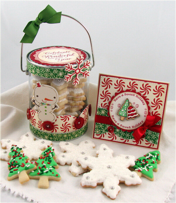 Snowflake Cookie Pail and Card