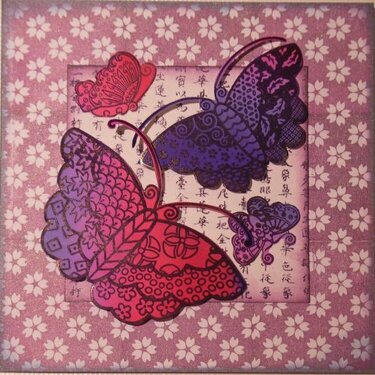 Fabric Butterfly Card
