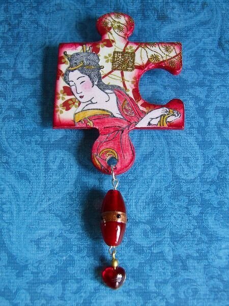 Altered Puzzle Piece Brooch