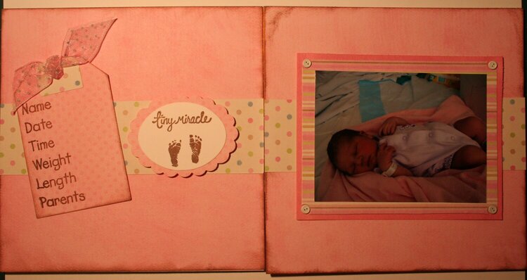 Page 1 &amp; 2 6 x 6 Chipboard Baby book