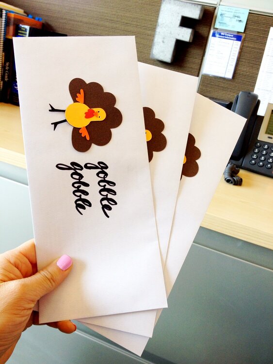 turkey thank you envelopes
