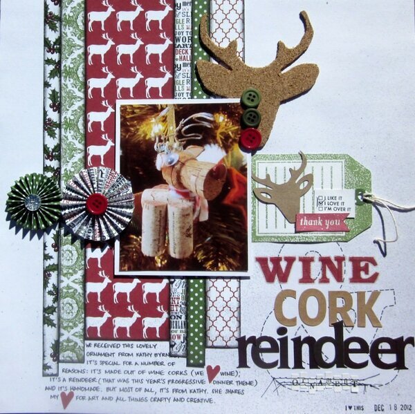 wine cork reindeer ornament