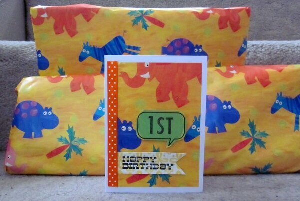 gift wrap and coordinating card
