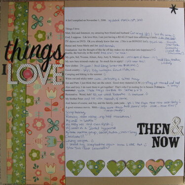 Things I love then &amp; now