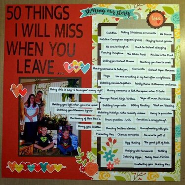 50 things I will miss when you leave