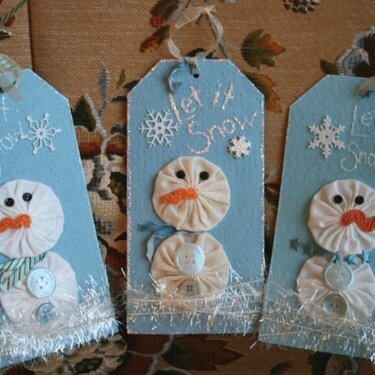 Snowman Yo-Yo Tag Ornaments