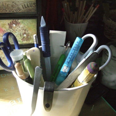 My desk-top tool storage...