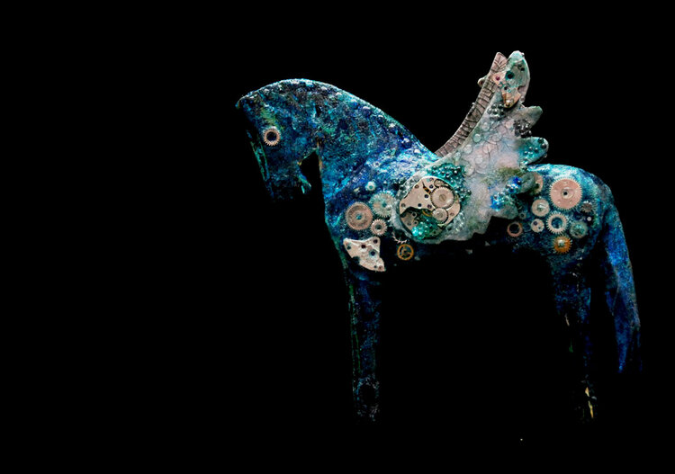 Altered wooden horse