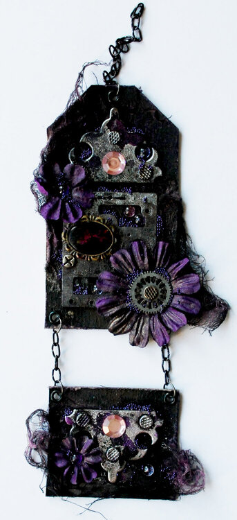 Black&amp; purple swinging tag