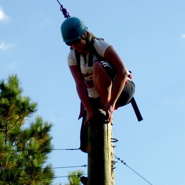climbing the pole