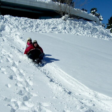 Devin and I sledding!