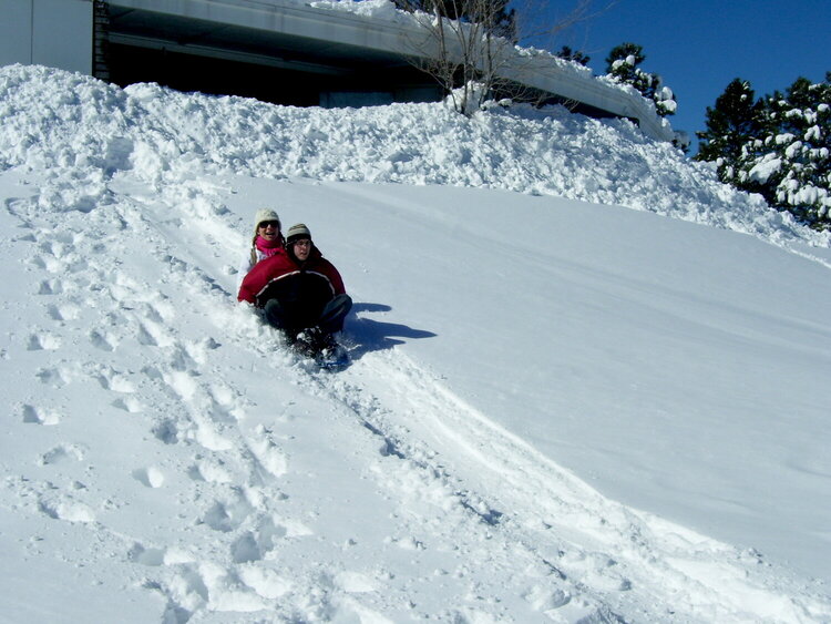 Devin and I sledding!