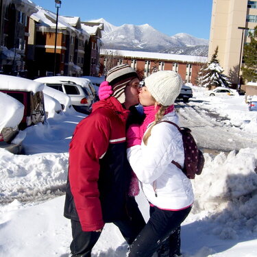 kissing in the snow!