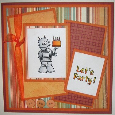 let&#039;s party robot card