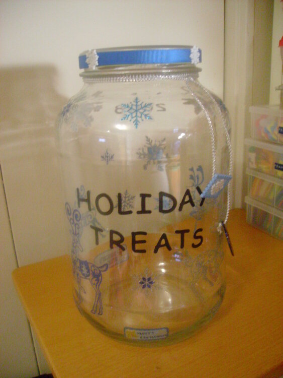 front of jar
