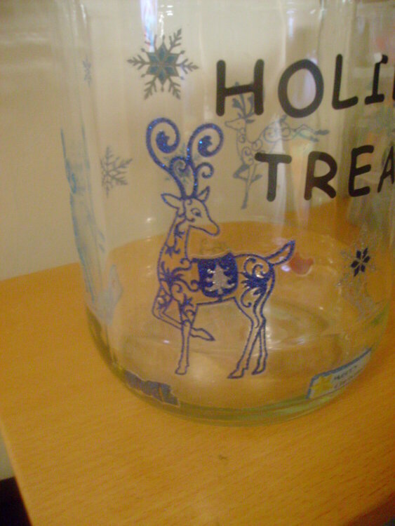 Close-up of Reindeer on altered jar