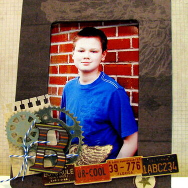&quot;B&quot; photo frame - Boys Rule Scrapbook Kits