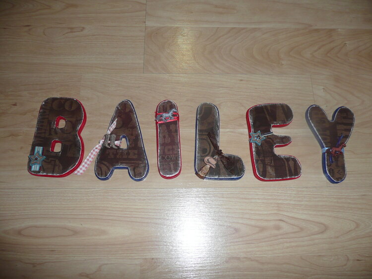 Altered wood letters